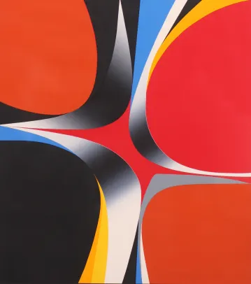 Komposisjon i rødt, sort og orange