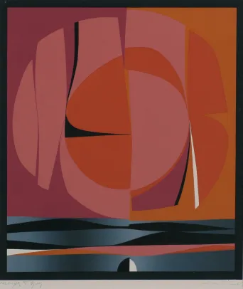 Komposisjon i rosa og orange