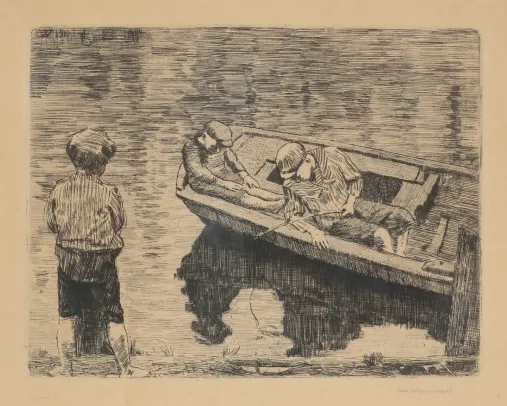 Smågutter som fisker