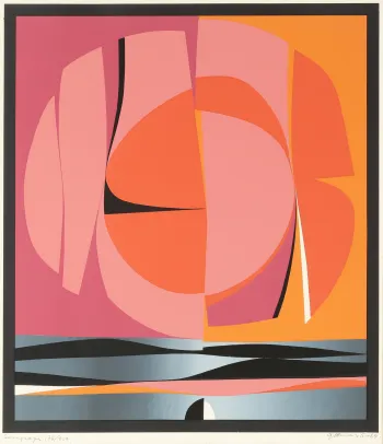 Komposisjon i rosa og orange