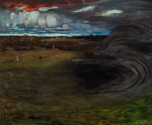 Opl. "Landskap med opptrekkende uvær"