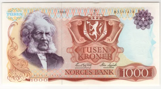 1000 kroner 1980 B