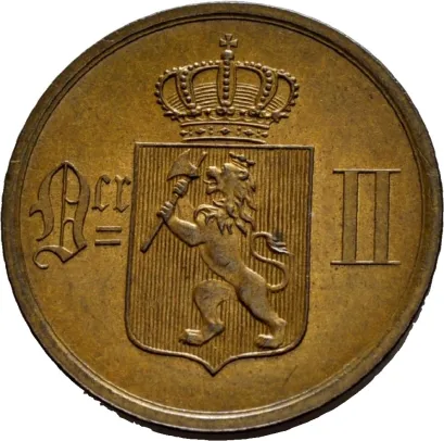 2 øre 1889 Oscar II