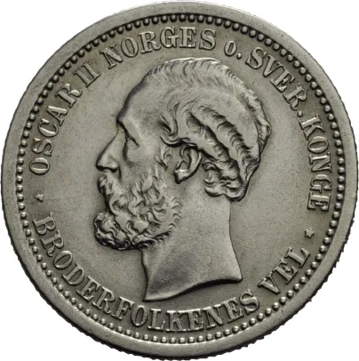 1 krone 1877 Oscar II