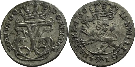 2 skilling 1756 Frederik V
