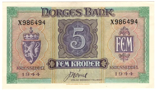 5 kroner 1944 London 
