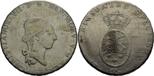 2/3 Speciedaler 1795 Christian VII