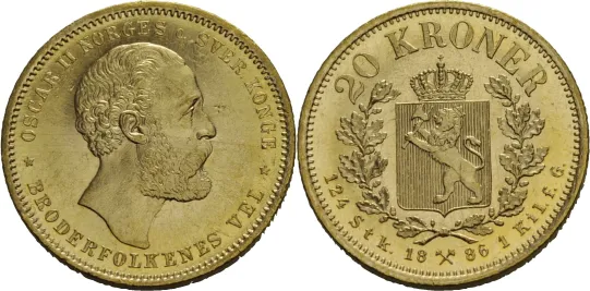 20 kroner 1886 Oscar II
