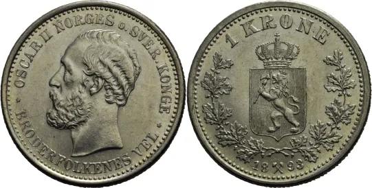 1 krone 1893 Oscar II