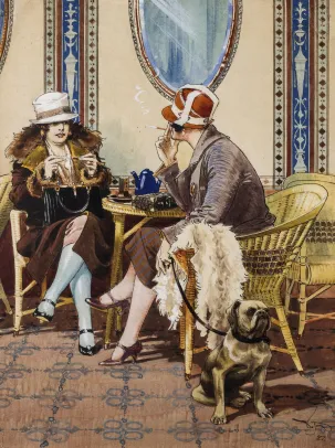 Tusj/akv. "Jag trodde tillät dig at röka..."