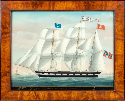 Skuteportrett i hinterglass