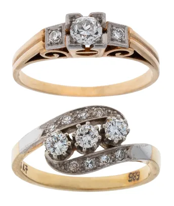 To ringer med diamanter