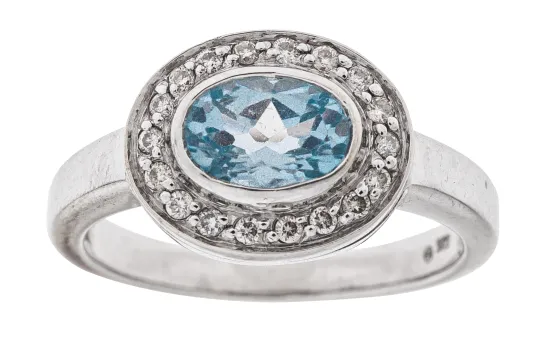 Ring med akvamarin