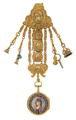 Lommeur med chatelaine