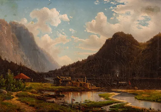 Landskap med hjuldamper