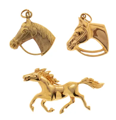Lot smykker hest og hestehoder