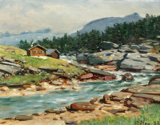 Fjellandskap med elv