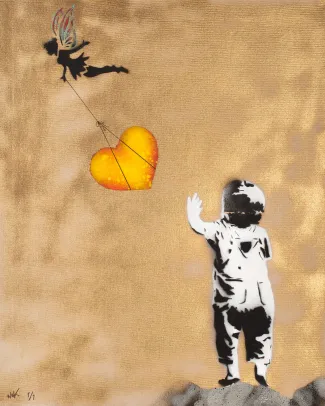 Touching red/yellow heart  / Gutt, hjerte og Tingeling