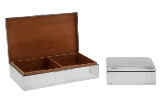 Sigarskrin og sigarettskrin i sølv