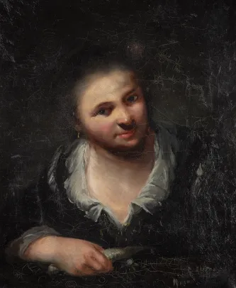 Ung kvinne med asparagus