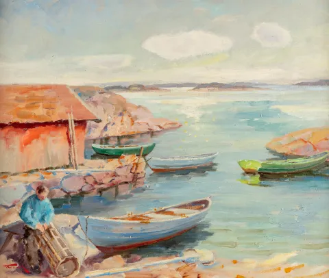 Fisker i kystlandskap