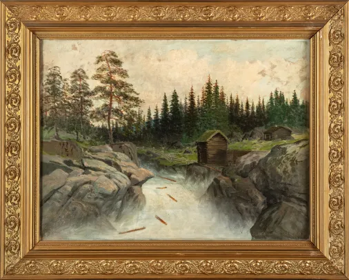 Fosselandskap med kvernhus