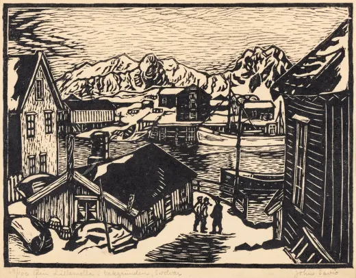 Øen Lillemolla I / Øen Lillemolla i bakgrunnen, Svolvær