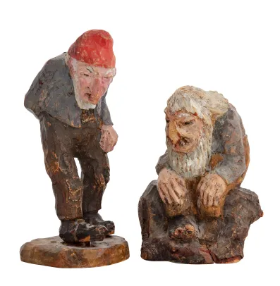 Troll og  Gammel mann med rød lue