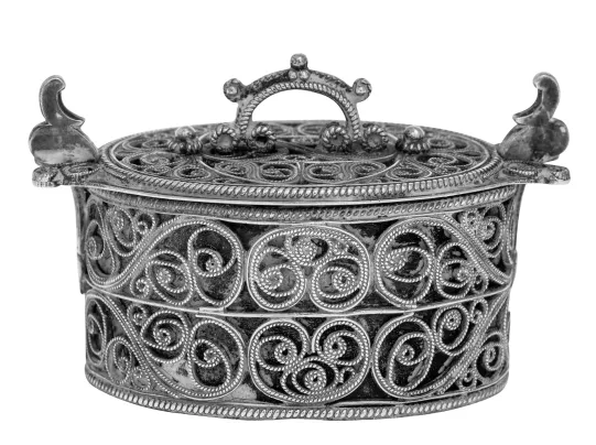 Miniatyr-tine i 13 1/4 sølv