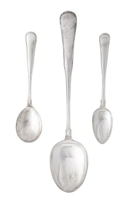 Grøtskje samt 2 serveringsskjeer